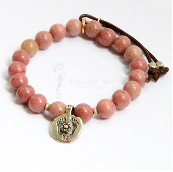 catherine-michiels-bracelet-stardust-rhodocrosite-rose-charm-feet-bouddha-et-saphir-rose