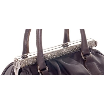 Collectable Valentino grey leather crystal bag