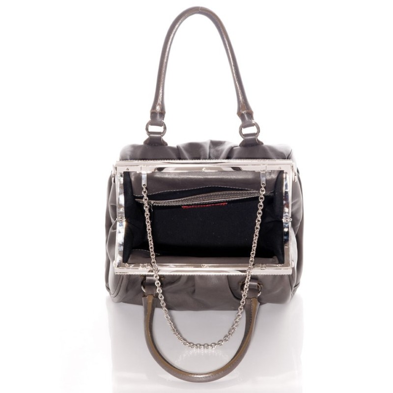 Luxury vintage grey bag with rhinestone clasp