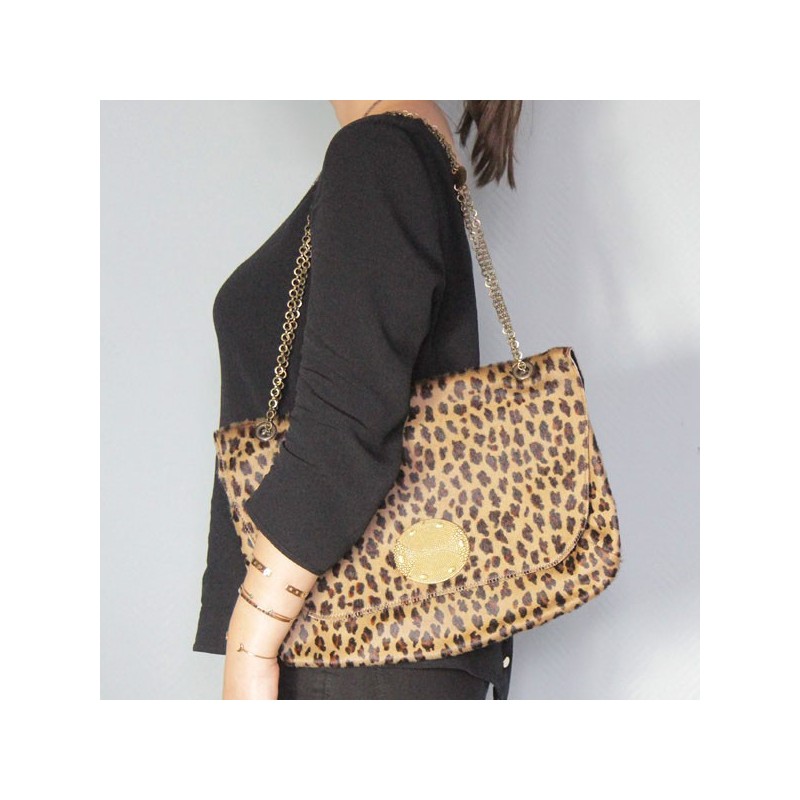 sac cuir leopard sous les paves paris