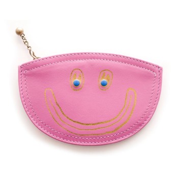 porte monnaie cuir rose designer paris house