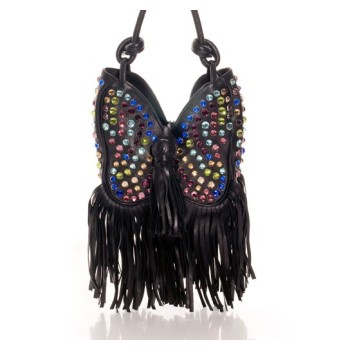 Statement vintage bag with multicolour rhinestones