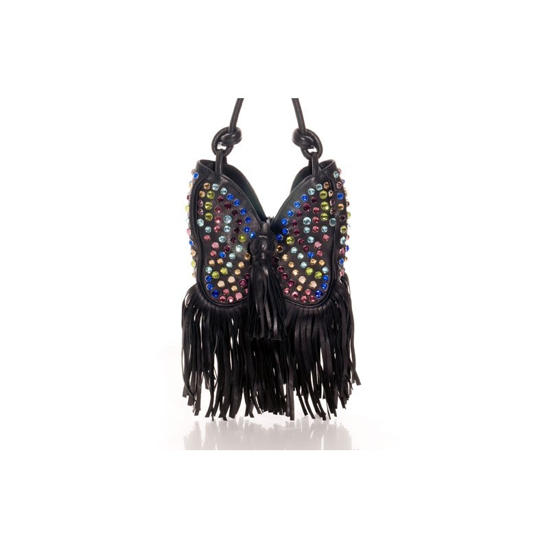 Statement vintage bag with multicolour rhinestones