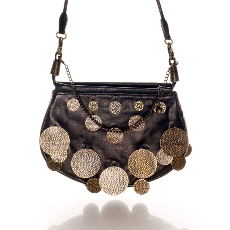 Sonia Rykiel - Vintage mini bag in brown leather with bronze sequins
