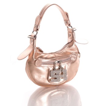 Sac Sonia Rykiel en cuir métallisé rose vintage