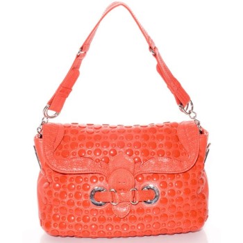 Sonia Rykiel Senso bag in orange leather with tone-on-tone studs - vintage