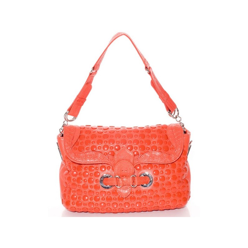 Sonia Rykiel Senso bag in orange leather with tone-on-tone studs - vintage