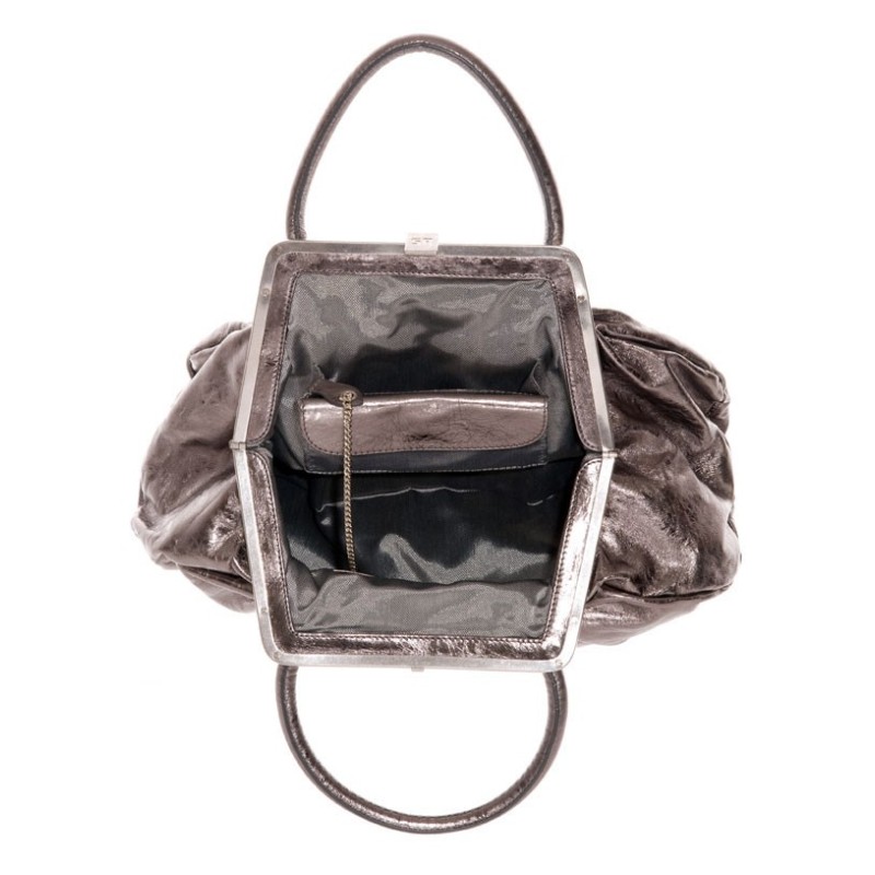 Sonia Rykiel sac cuir métallisé vintage ouvert