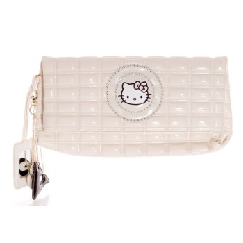 Pochette Hello Kitty vinyl coloris crème