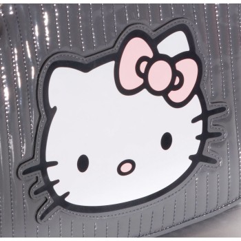 détail du sac Hello Kitty sac matelassé vinyl gris