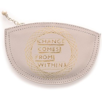 Porte-monnaie cuir beige