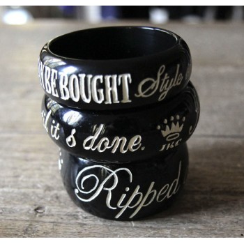 bracelet by Jessica Kagan Cushman, made from hand-painted resin.