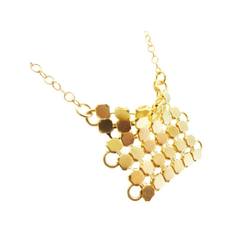 Gold plated mail necklace