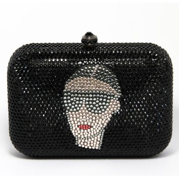 Minaudière strass noirs