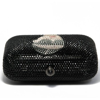 Minaudière strass noir