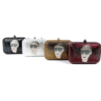 Minaudière strass noir