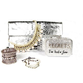 Minaudière strass noirs