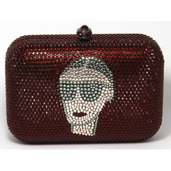 Minaudière strass rouge