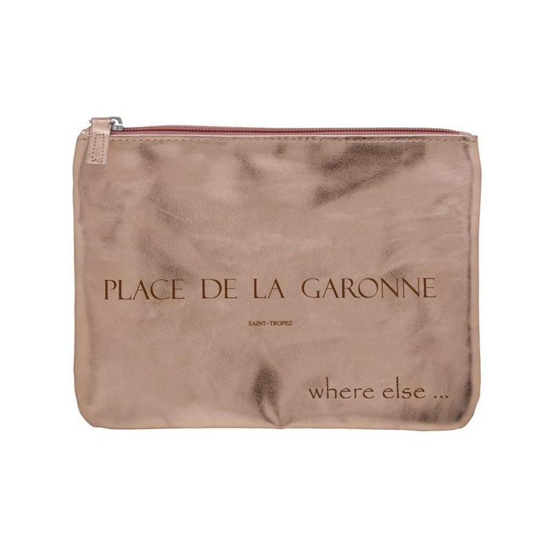 Pochette métallisée Place de la Garonne Saint-Tropez Rose