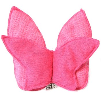 Sonia Rykiel - Broche "Papillon" en mohair fuchsia vintage