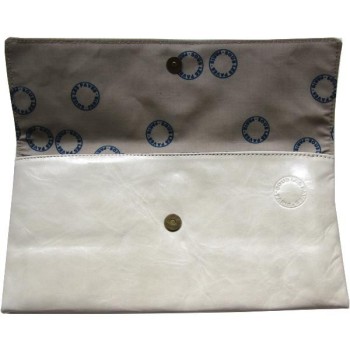 sous les paves pochette cuir blanc