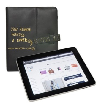 Housse iPad cuir noir