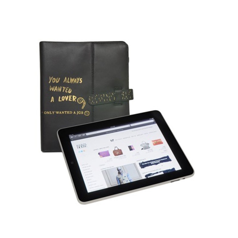 Housse iPad cuir noir