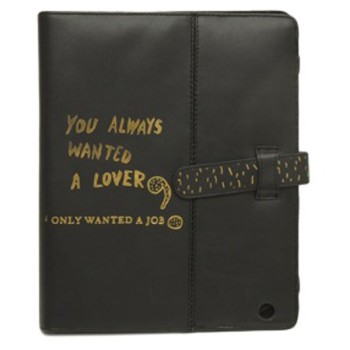 Black leather iPad pouch