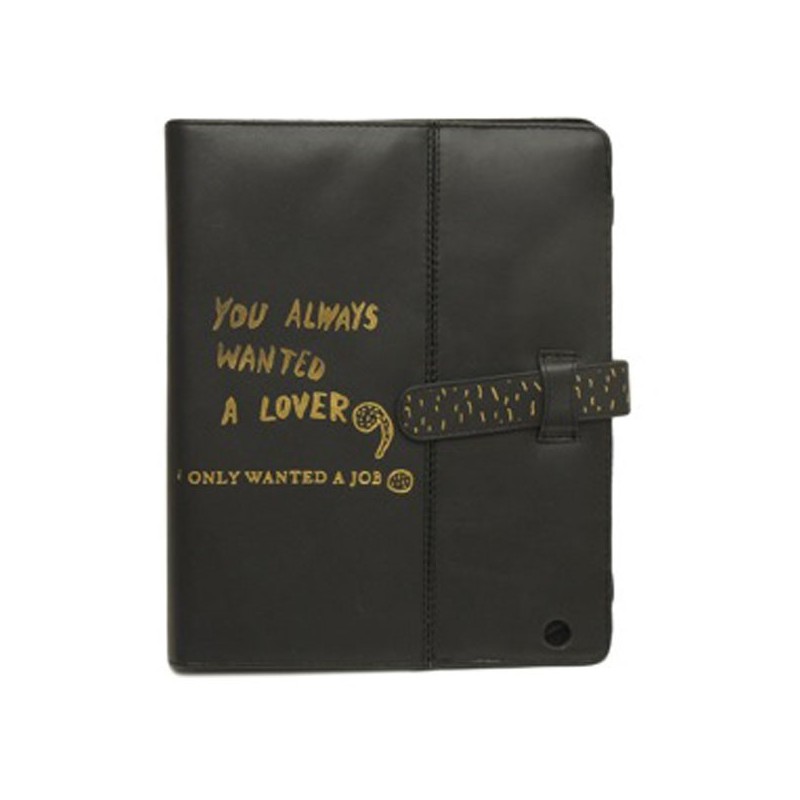 Pochette iPad cuir noir de créateur