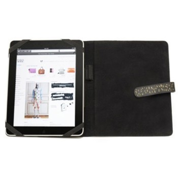 housse iPad cuir noir