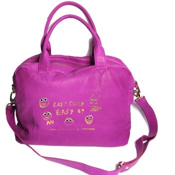 Sac 24 heures de la marque paris house cuir rose