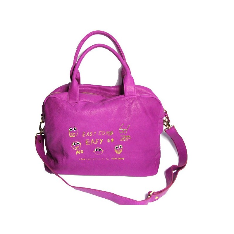 Sac 24 heures de la marque paris house cuir rose