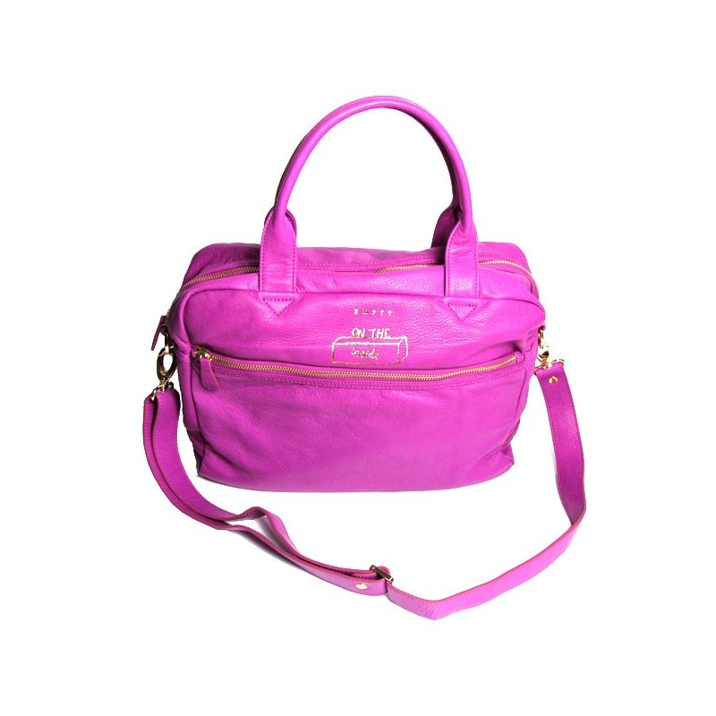 Sac 24 heures de la marque paris house cuir rose