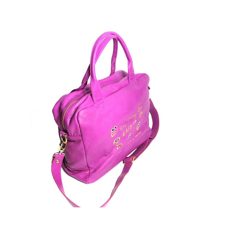 Sac 24 heures paris house cuir rose