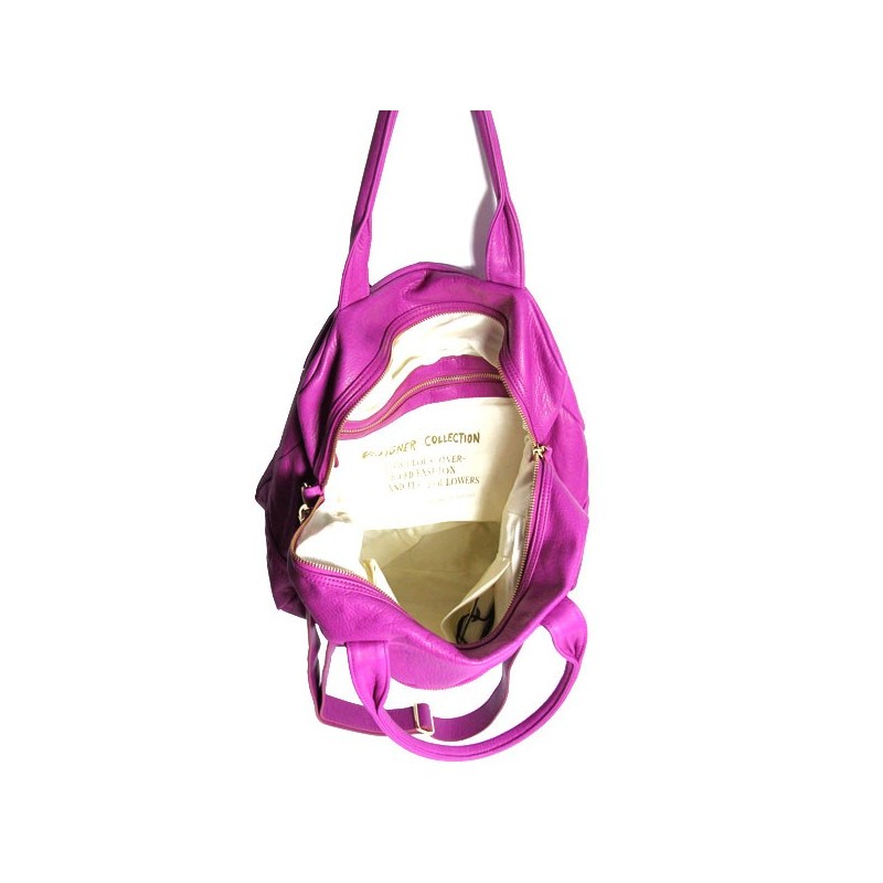 Sac 24 heures paris house cuir rose doublure