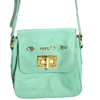 Besace cuir vert pâle