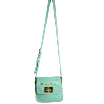 Besace cuir vert pâle