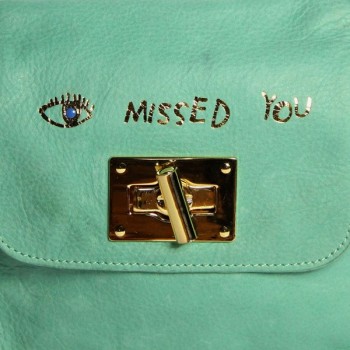 Besace cuir vert pâle