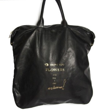 Maxi sac a main cuir noir de la marque Paris House