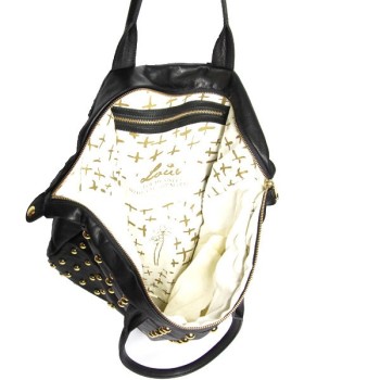 Maxi sac a main cuir noir de la marque Paris House doublure