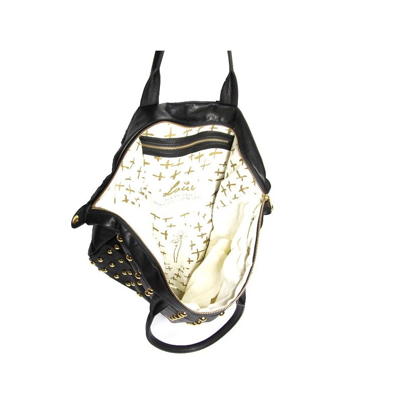 Maxi sac a main cuir noir de la marque Paris House doublure