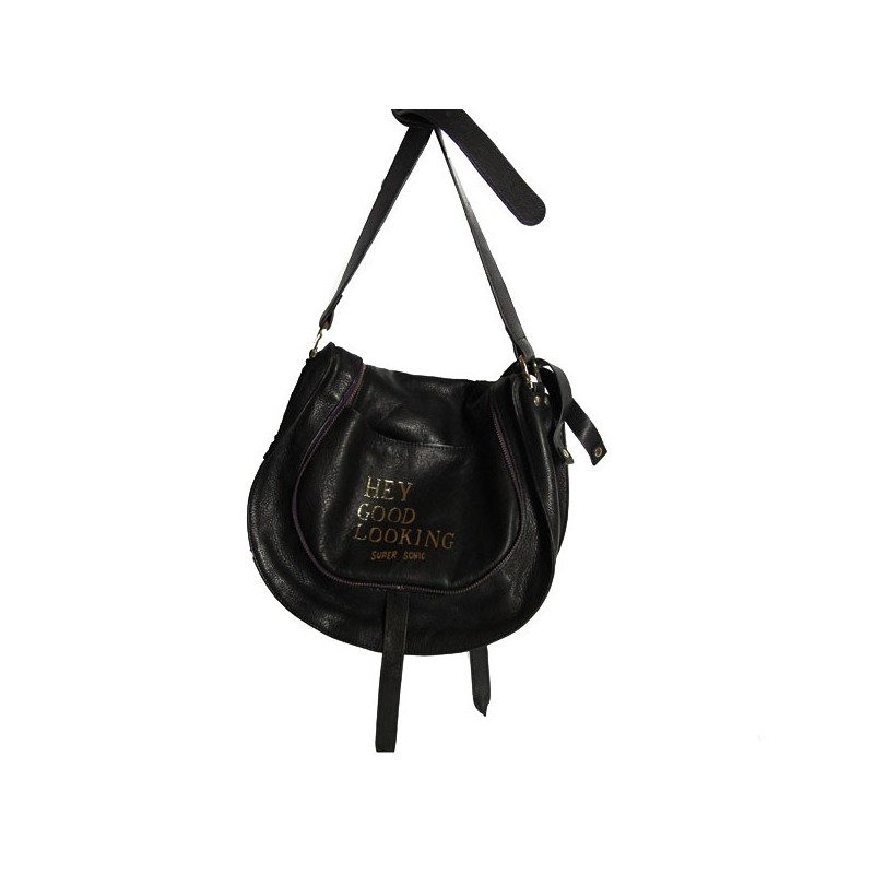 Paris House Besace Magnetic en cuir Noir
