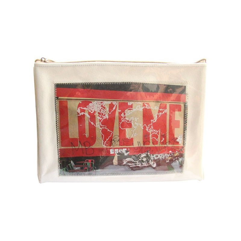 trousse love me dentelle et vinyle transparent