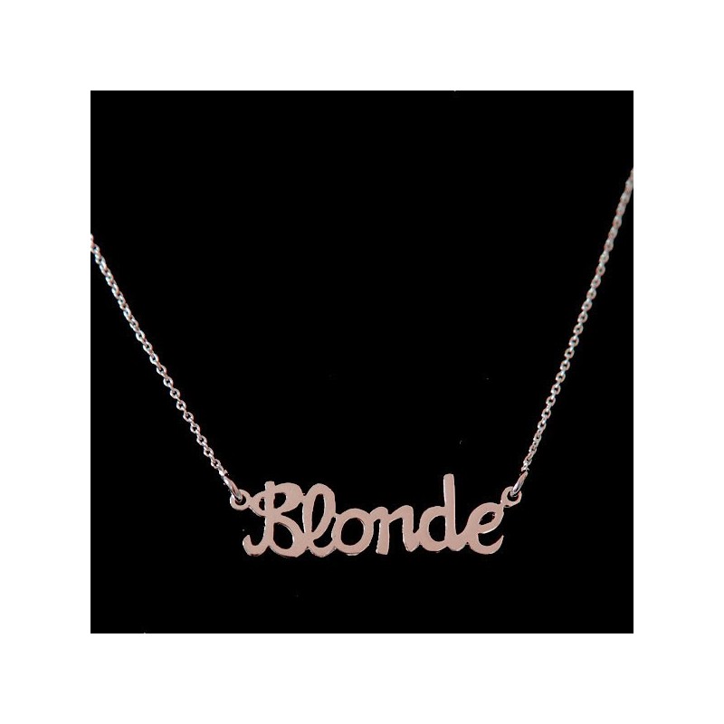 Collier Blonde plaque Or Rose