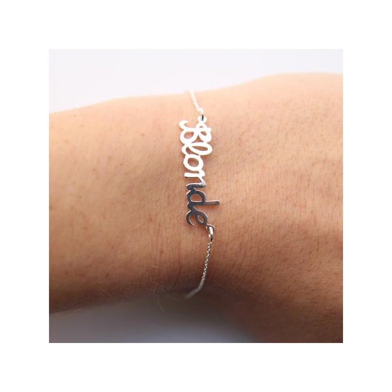 Bracelet message Blonde en plaqué argent