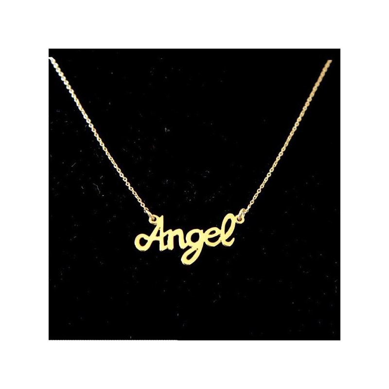 collier angel plaque or bijou createur