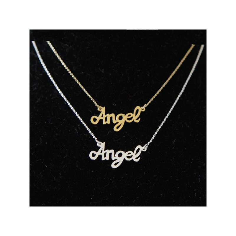 collier angel plaque or bijou createur