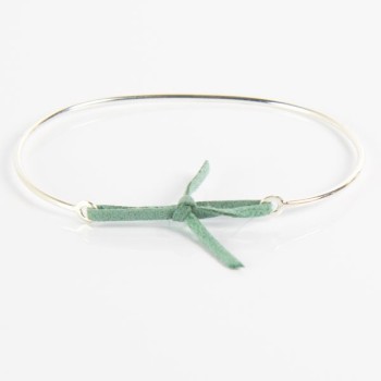 Jonc Argent et lien nubuck...