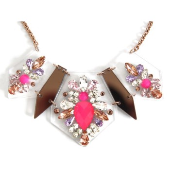 Collier Dorra strass et plexiglas