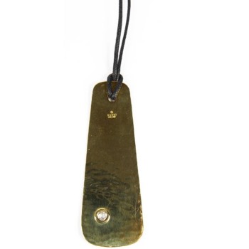 Vintage gold-plated hammered pendant necklace